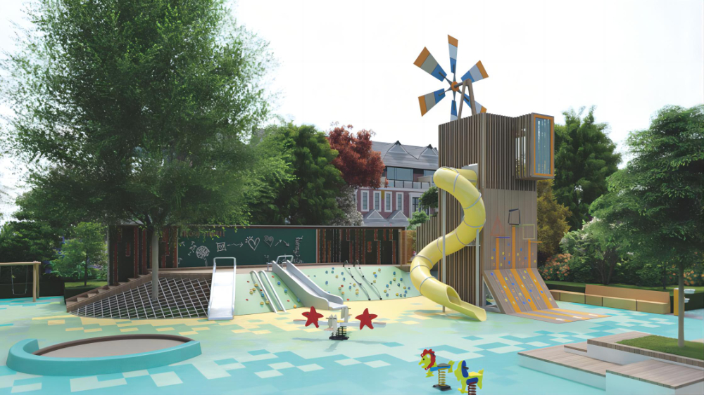 小区室外儿童区怎么做？100㎡就能做出高人气儿童乐园